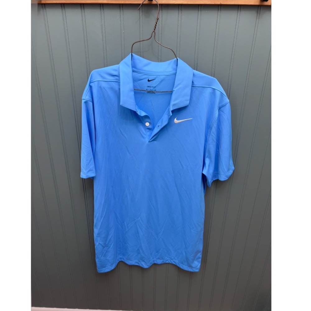 Nike Dri-FIT Mens‎ Short Sleeve Polo Shirt Light Blue Size Small Athletic Golf